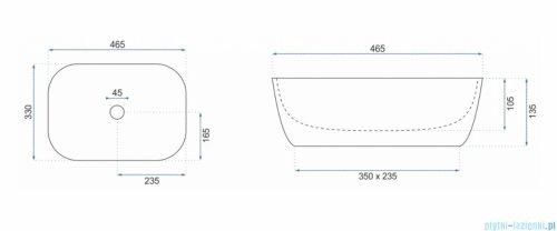 REA Umywalka nablatowa Belinda Black Marble shiny REA-U8907