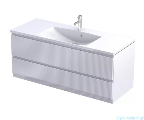 Oristo Brylant szafka podumywalkowa ryflowana wisząca 120x50x45 biały mat OR36-SD2S-120-2R