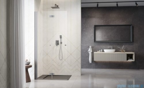 Radaway Nes 6 Brushed Nickel KDD B kabina walk-in 80cm lewa szczotkowany nikiel szkło przejrzyste 10024080-91-01L