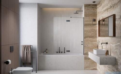Radaway Essenza Brushed GunMetal PND II parawan nawannowy 100cm prawy szczotkowany grafit/przejrzyste 110002100-92-01R