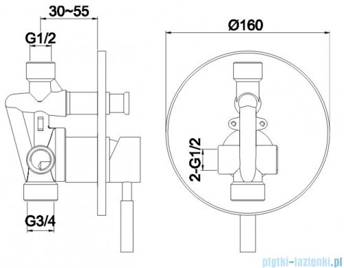 Kohlman Roxin zestaw prysznicowy z deszczownicą 30 cm chrom QW210RR30