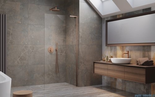 Radaway Modo SL II Brushed Copper kabina Walk-in 65x200 prawa szczotkowana miedź 10319065-93-01R