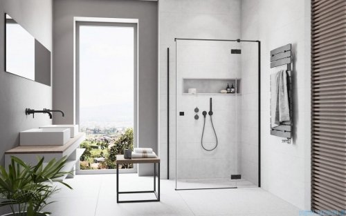 Radaway Essenza Black Kdj kabina 100x80cm prawa szkło przejrzyste 1385040-54-01R/1384051-01-01