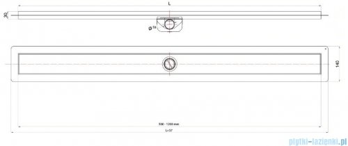Wiper New Premium Ponente Odpływ liniowy z kołnierzem 70 cm syfon drop 35 poler 500.0102.01.070