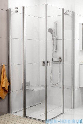 Ravak Chrome Kabina prysznicowa narożna, jedna połowa CRV2-110 biała+transparent 1QVD0100Z1
