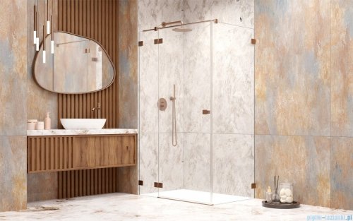 Radaway Essenza Pro Brushed Copper Kdj kabina 90x110cm lewa szczotkowana miedź 10097090-93-01L/10098110-01-01