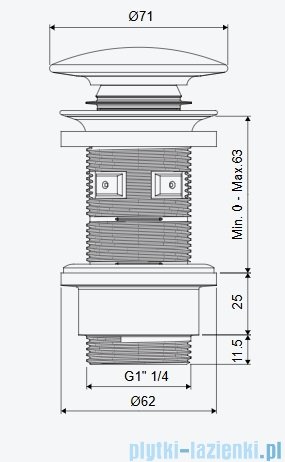 Excellent Design Korek klik-klak umywalkowo bidetowy, korpus miedź szczotkowana pokrywa ceramiczna grafit mat ARIN.1485.K.01.GRMCB
