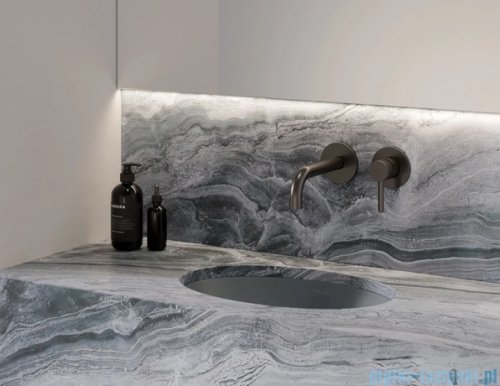 Omnires Shell M+ umywalka podblatowa 38x25 cm ash grey mat SHELL380UPAG