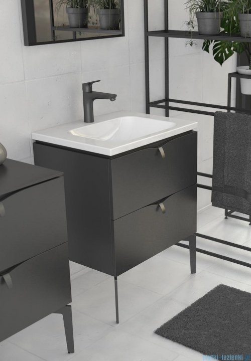 Oristo Siena szafka z umywalką 120x50x46 czarny mat OR45-SD2S-120-8/UME-AM-120-92-C