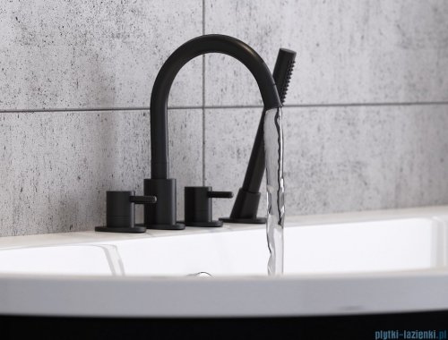 Besco Volya / Vista Black&amp;White wanna 170x75cm wolnostojąca przyścienna biało-czarna z syfonem #WKV-170-WS-BI/CZ