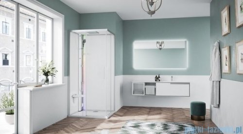 Novellini Glax 1 2.0 kabina z sauna parową 100x80 lewa srebrna  G21A198ST5-1BB