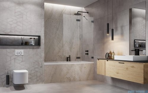 Radaway Essenza Pro Brushed GunMetal Pnd II parawan nawannowy 140cm prawy szczotkowany grafit 10102140-92-01R
