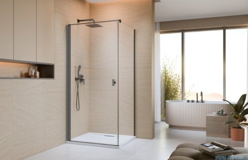 Radaway Nes Kdj I Brushed GunMetal kabina 100x70cm lewa szczotkowany grafit 10022100-92-01L/10039070-01-01