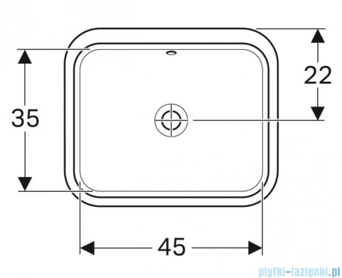 Geberit VariForm Umywalka prostokątna z przelewem 53x44cm KeraTect 500.760.00.2