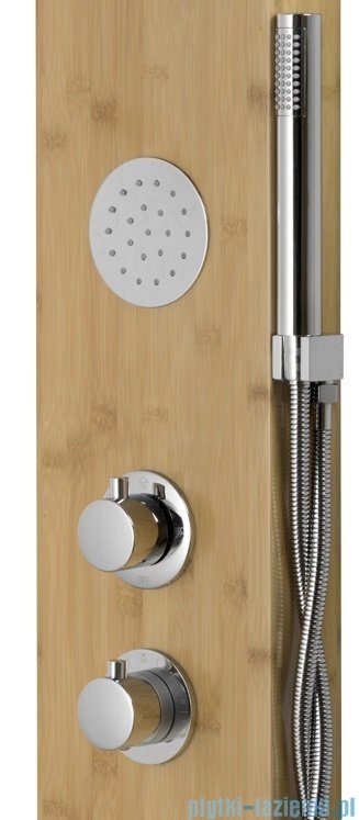 Corsan Bali panel prysznicowy z termostatem chrom drewno bambusowe B-231TCR