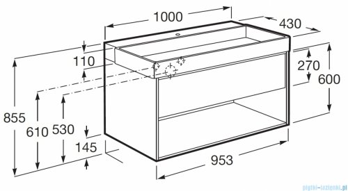 Roca Tura Unik zestaw szafka z umywalką 100x43x60 TERAKOTA A852037560