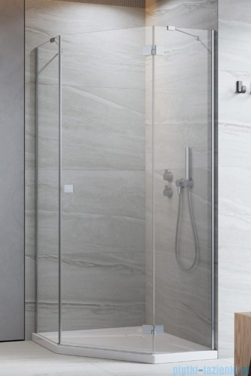 Radaway Essenza 8 Ptj kabina pięciokątna 80x80cm prawa szkło przejrzyste 10490000-01-01R/10490100-01-01