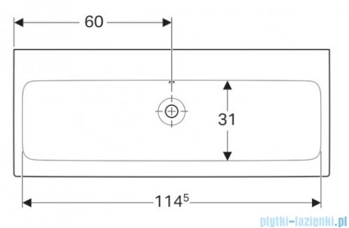 Geberit iCon Umywalka ścienna bez otworu na baterię z przelewem 120x48,5 cm KeraTect 124025600
