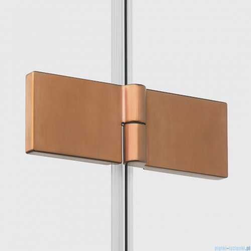New Trendy Nesta Copper Brushed kabina 80x70x200 cm lewa wspornik równoległy miedź szczotkowana/szkło przejrzyste K-4590