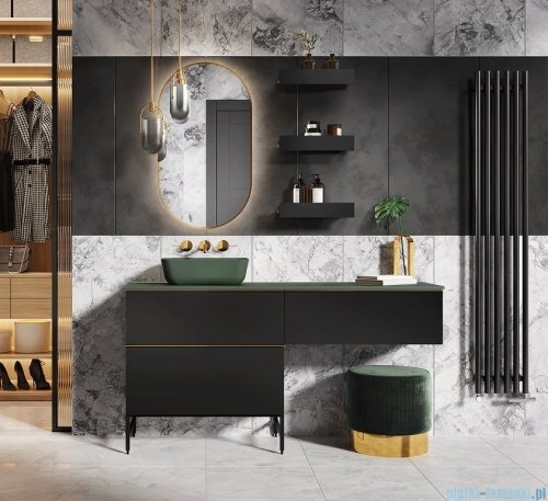 Elita Look szafka z umywalką 80x63x45cm czarny mat 168106/145840