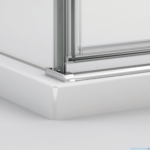 Ronal ANNEA AN13 Drzwi jednoczęściowe ze ścianką stałą w linii 80x200cm prawe srebrny połysk AN13D08005007