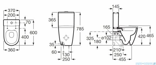 Roca Ona Rimless Wc kompakt Czarny Mat A342688080/A341680080/A801E22081