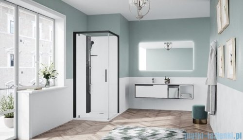 Novellini Glax 1 2.0 kabina standard 90x90 lewa czarna G21GF90ST-1HH