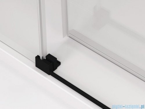 SanSwiss Cadura Black Line drzwi przesuwne 80cm jednoskrzydłowe prawe z polem stałym profile czarny mat CAE2D0800607