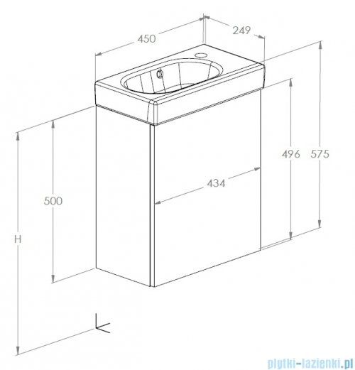 Roca Mini-N Zestaw łazienkowy Unik 45x25x57 cm FUME MAT A852445539
