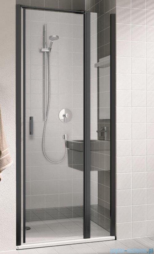 Vitalle NOLA drzwi wahadłowe 1-skrzydłowe z polem stałym prawe 80 cm czarne VN1GR080203PK