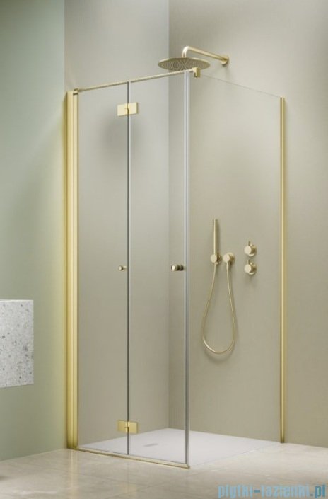 Radaway Nes 6 Kdj B Brushed Light Gold kabina 90x90cm lewa szczotkowane jasne złoto 10025090-98-01L/10039090-01-01