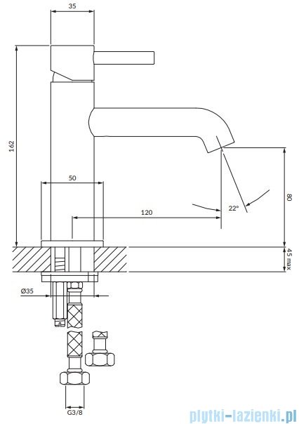 Omnires Y bateria umywalkowa grafit Y1210NGR