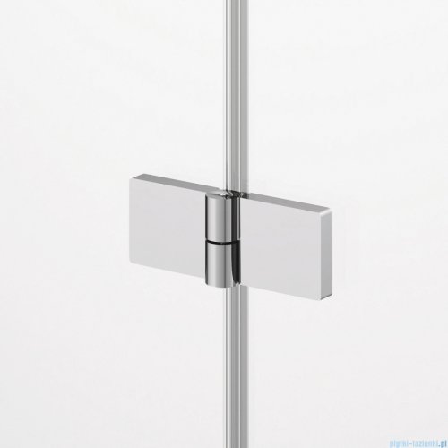 Ronal ANNEA AN13 Drzwi jednoczęściowe ze ścianką stałą w linii 120x200cm lewe srebrny połysk AN13G12005007