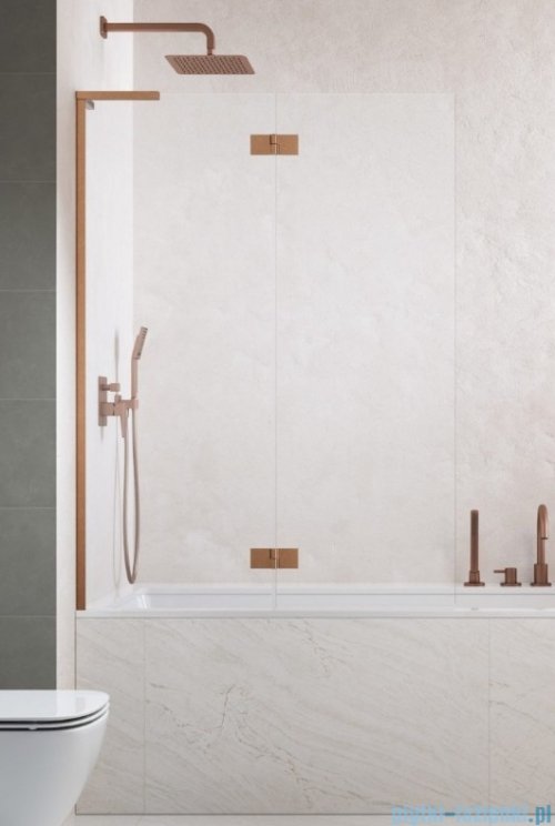 Radaway Essenza 8 SL Brushed Copper PND II parawan nawannowy 100cm lewy szczotkowana miedź/przejrzyste 10500100-93-01L