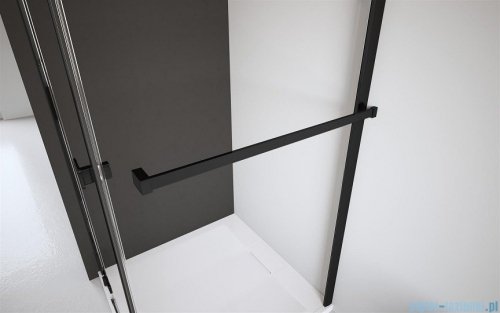 Radaway Idea Black Kdd Factory kabina prysznicowa 110x80cm czarny mat/szkło przejrzyste 387063-54-55L/387061-54-55R