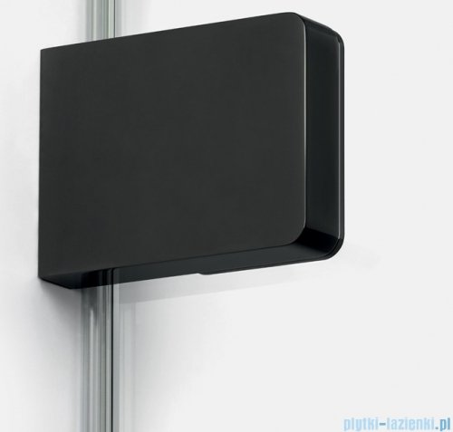 New Trendy Eventa Black Chrome Parawan nawannowy 100x150 cm z wspornikiem prostopadłym przejrzyste czarny połysk EXK-5692-WP