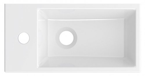 Riho Livit Tiny Wash umywalka ceramiczna lewa 41x20cm biała F70075