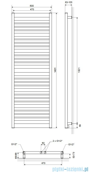 Excellent Conti 143x50 grzejnik łazienkowy czarny mat GREX.CO143.BL