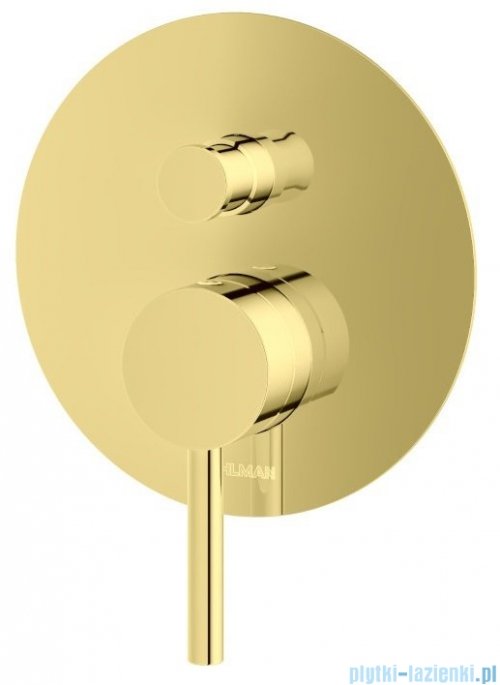 Kohlman Axel Gold zestaw prysznicowy z deszczownicą 25 cm złoty połysk QW210AGDR25