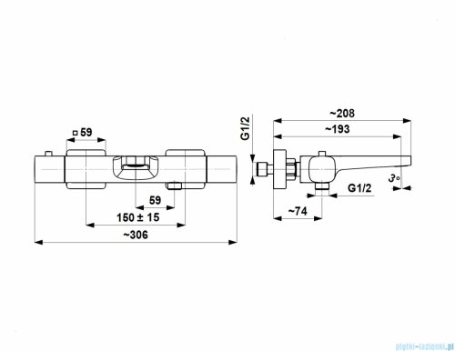 KFA MALAGA BLACK bateria termostatyczna wannowa czarny 5754-010-81