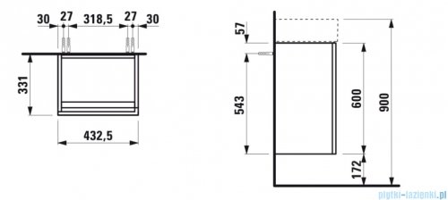 Laufen KARTELL szafka pod umywalkę 43x33cm biały mat H4075040336401