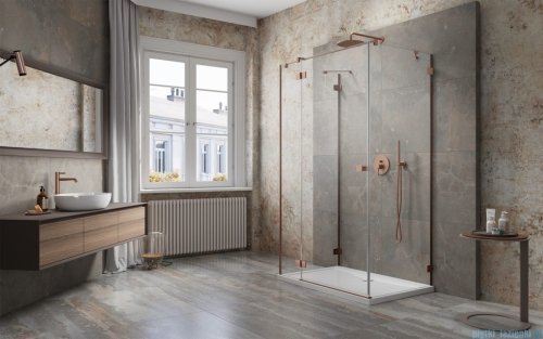 Radaway Essenza Pro Brushed Copper Kdj+S kabina 100x100x100cm lewa szczotkowana miedź 10097310-93-01L/10098100-01-01/10098100-01-01