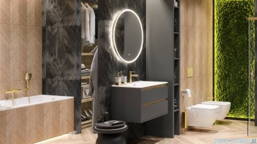 Excellent Corido lustro wiszące LED okrągłe Ø100 cm mata grzewcza złoto szczotkowane DOEX.CO100.GB