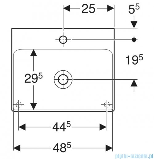Geberit One Umywalka prostokątna z otworem na baterię 50x41cm KeraTect 505.030.01.6