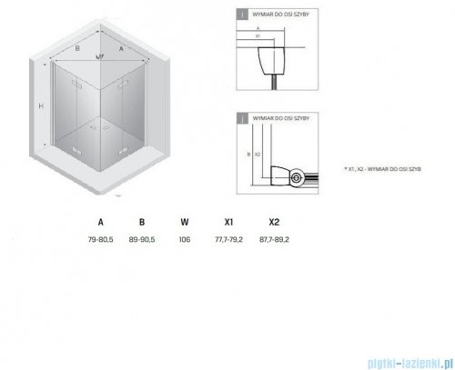 New Trendy New Soleo Light Gold 80x80x195 cm kabina złoty połysk/szkło przejrzyste K-1948