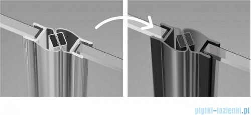 Radaway Nes 8 Black Dwj I Drzwi wnękowe 90cm lewe czarny mat/szkło przejrzyste 10076090-54-01L