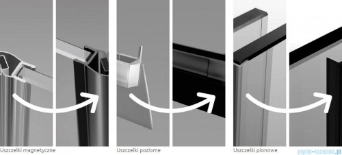 Radaway Essenza 8 Black Kdj kabina 90x90cm prawa czarny mat/szkło przejrzyste 10480612-01-01R/10470237-54-01R/10113090-01-01