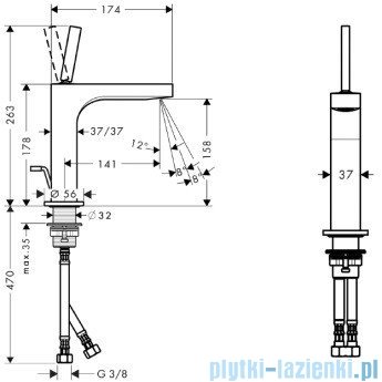 Hansgrohe Axor Citterio Jednouchwytowa bateria umywalkowa 180mm DN15 39031000