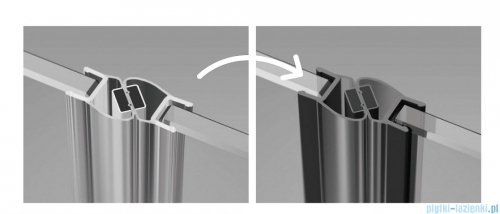 Radaway Nes 8 Black Dwjs drzwi wnękowe 140cm lewe czarny mat/szkło przejrzyste 10084790-54-01L/10084610-54-01