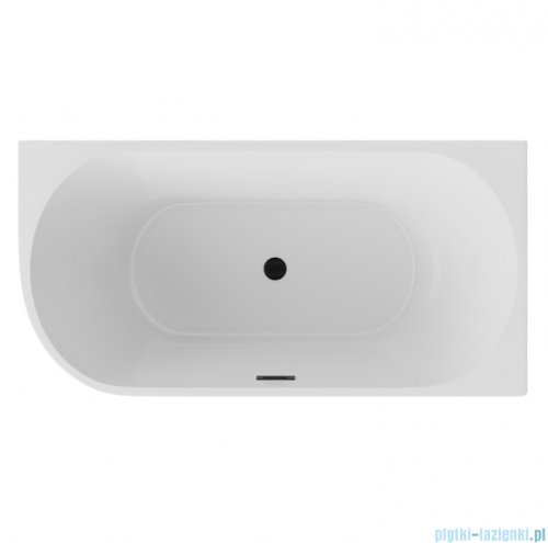 The North Bath Calia wanna wolnostojąca przyścienna prawa 150x75cm z korkiem i przelewem CZARNYM 6845-1501ROEMBL